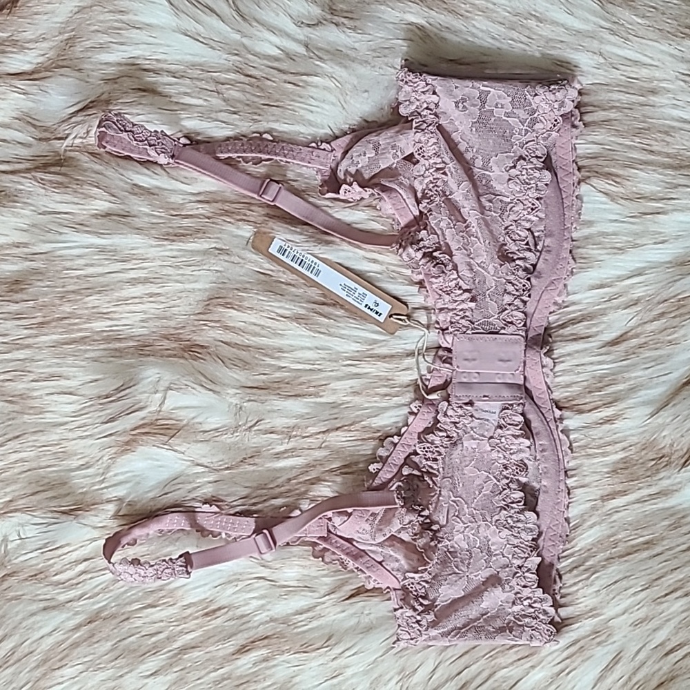 NWT SKIMS Stretch Lace Unlined Demi Bra Size 36C Morganite - Picture 4 of 7